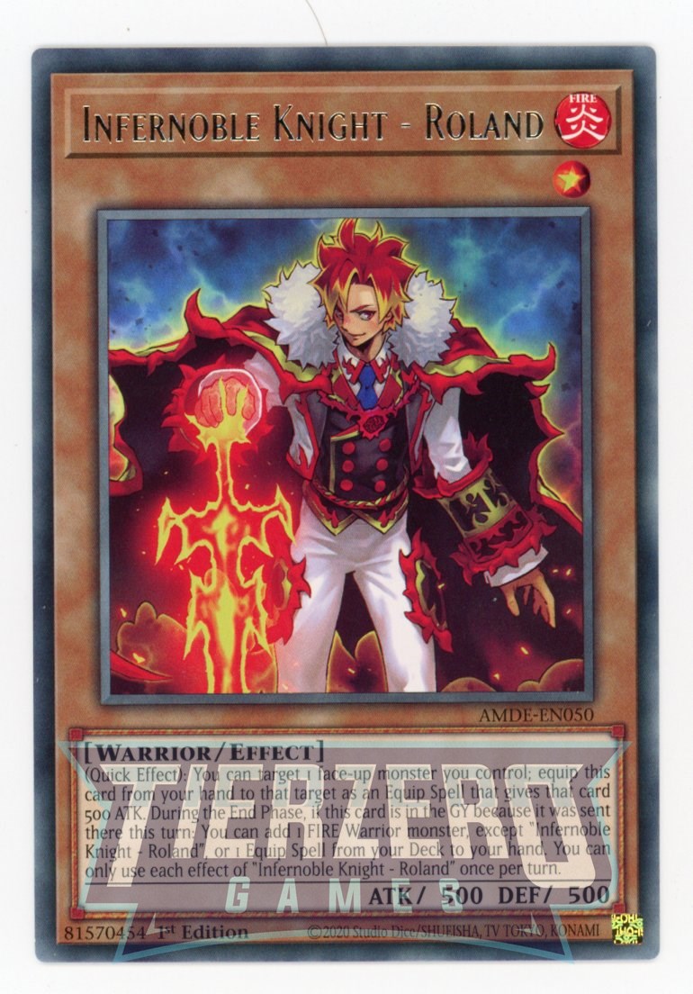 AMDE-EN050 - Infernoble Knight - Roland - Rare - Effect Monster - Amazing Defenders