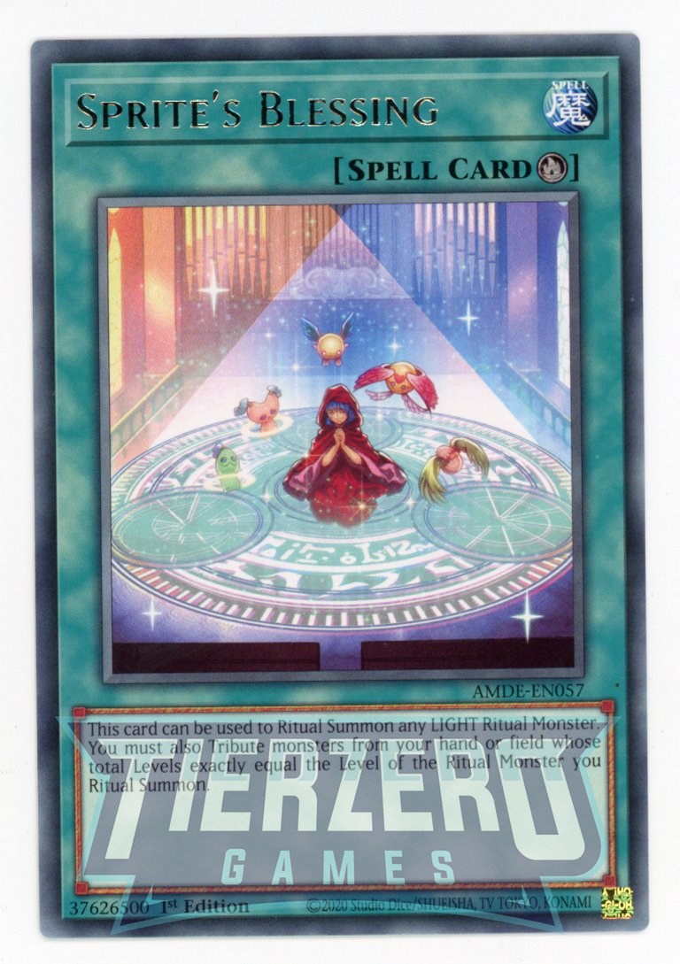 AMDE-EN057 - Sprite's Blessing - Rare - Ritual Spell - Amazing Defenders