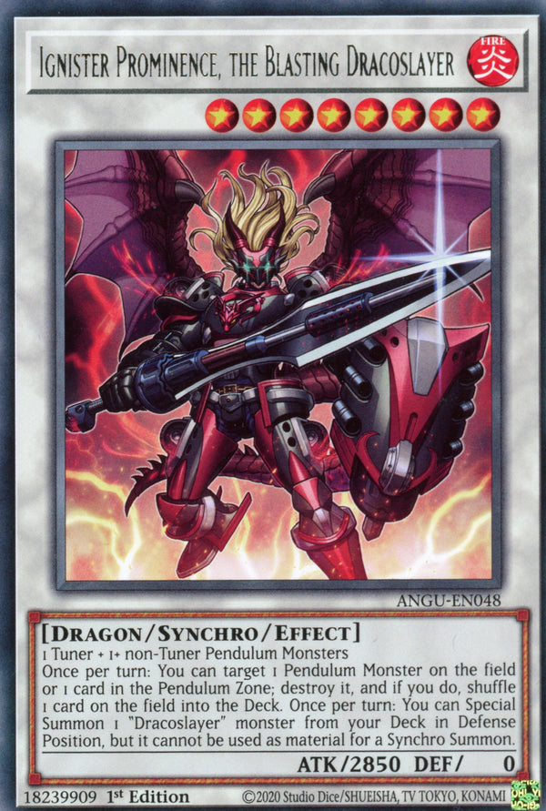 ANGU-EN048 - Ignister Prominence, the Blasting Dracoslayer - Rare - Effect Synchro Monster - Ancient Guardians