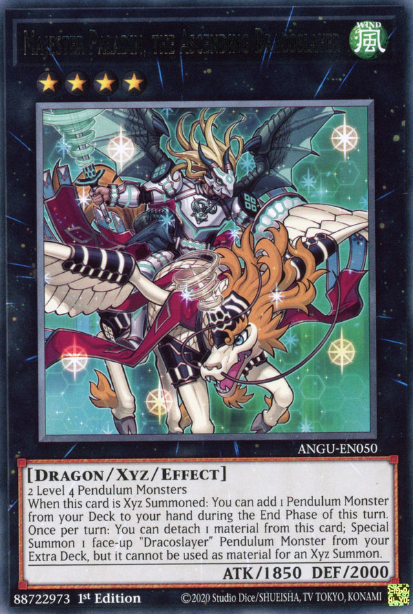 ANGU-EN050 - Majester Paladin, the Ascending Dracoslayer - Rare - Effect Xyz Monster - Ancient Guardians