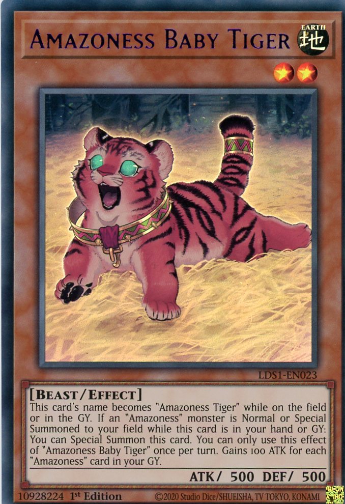 LDS1-EN023 - Amazoness Baby Tiger - Blue Ultra Rare - Effect Monster - Legendary Duelists Season 1