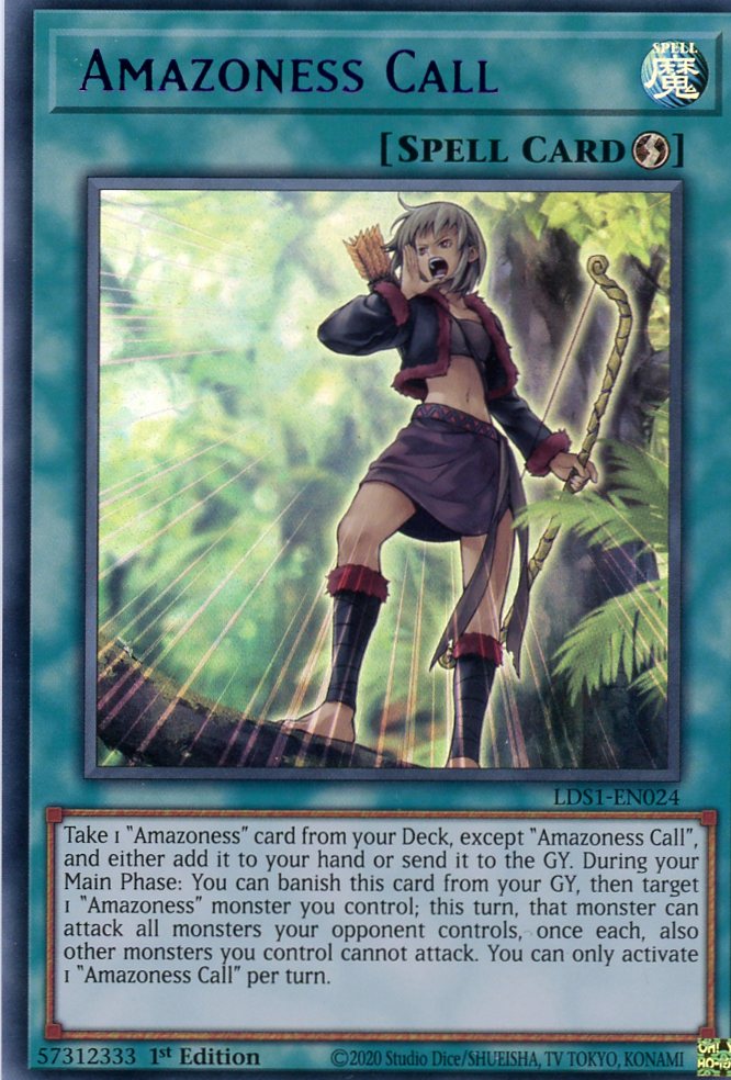 LDS1-EN024 - Amazoness Call - Purple Ultra Rare - Quick-Play Spell - Legendary Duelists Season 1