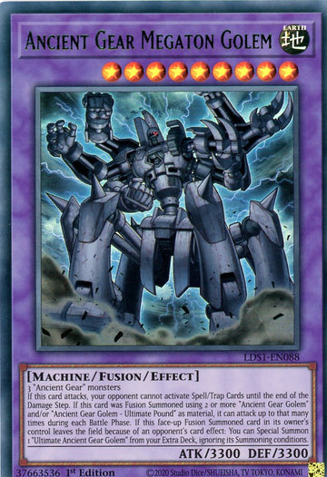 LDS1-EN088 - Ancient Gear Megaton Golem (Green) - Ultra Rare - Legendary Duelists: Season 1