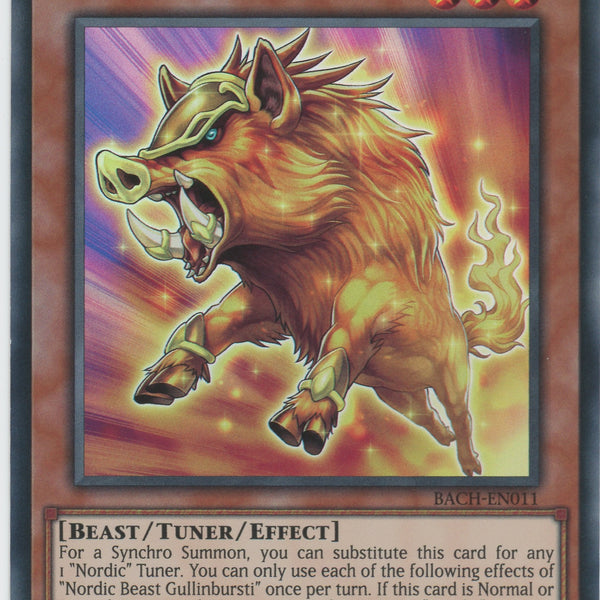 yugioh nordic cards BACH-EN011 - Nordic Beast Gullinbursti - Super Rare