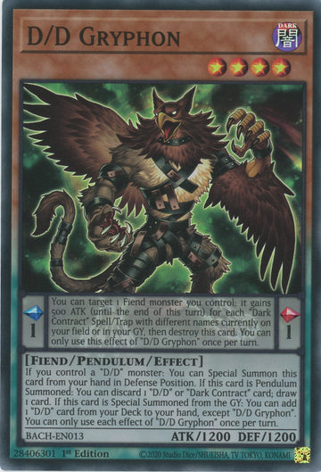 BACH-EN013 - D/D Gryphon - Super Rare - Battle of Chaos