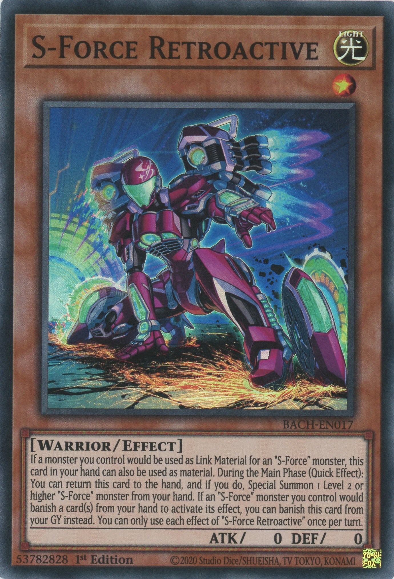 BACH-EN017 - S-Force Retroactive - Super Rare - Effect Monster - Battle of Chaos