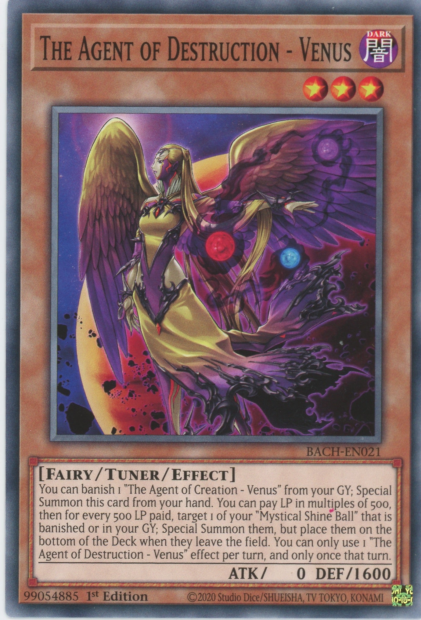 BACH-EN021 - The Agent of Destruction - Venus - Common - Effect Tuner monster - Battle of Chaos