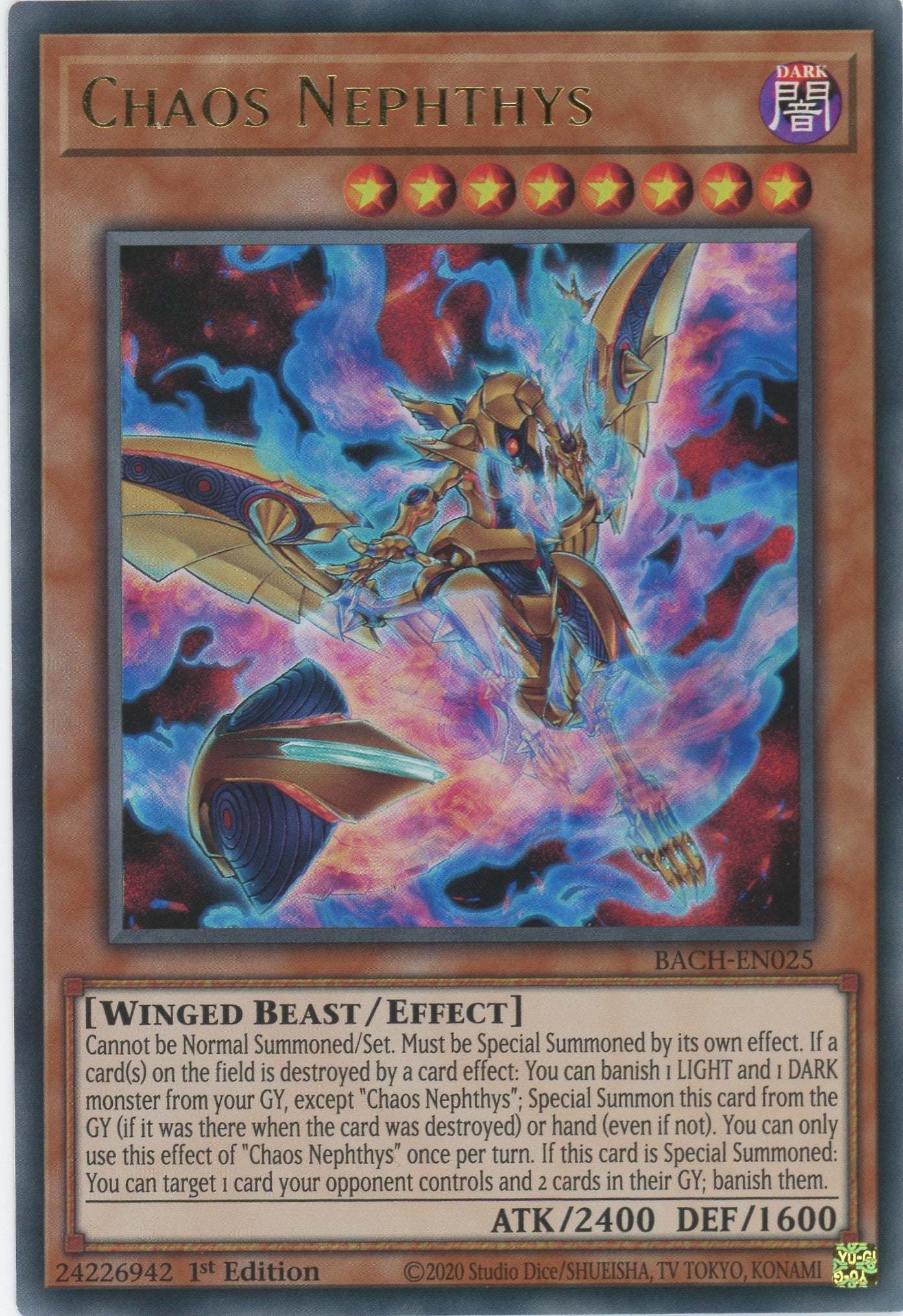 BACH-EN025 - Chaos Nephthys - Ultra Rare - Effect Monster - Battle of Chaos