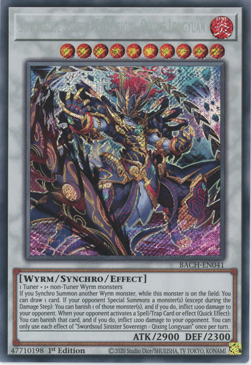 BACH-EN041 - Swordsoul Sinister Sovereign - Qixing Longyuan - Secret Rare - Battle of Chaos