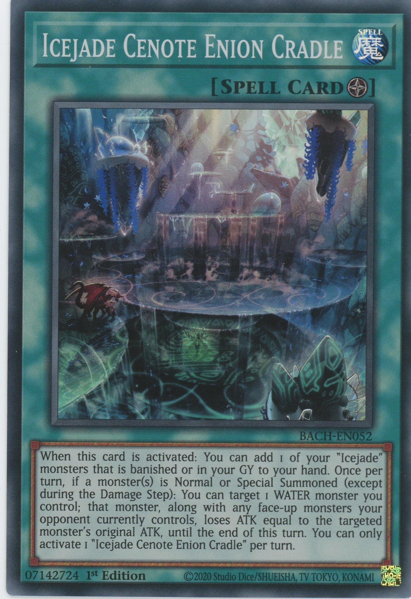 BACH-EN052 - Icejade Cenote Enion Cradle - Super Rare - Field Spell - Battle of Chaos