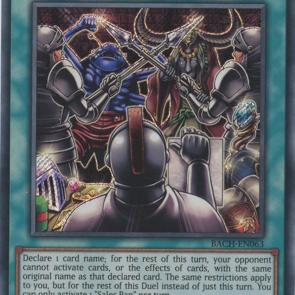 sales ban yugioh card BACH-EN063 - Sales Ban - Secret Rare - Normal Spell