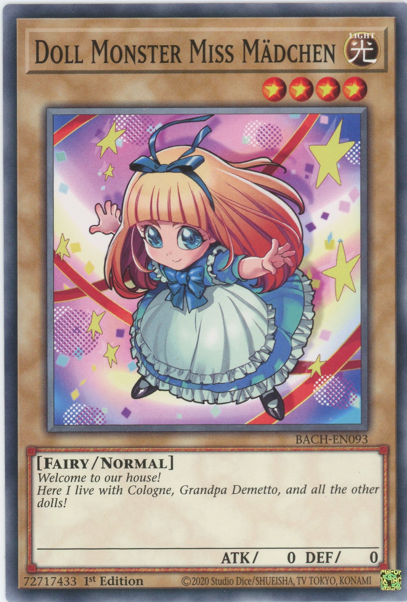 Yugioh BACH-EN093 - Doll Monster Miss- Common - Normal Monster - Battle of Chaos