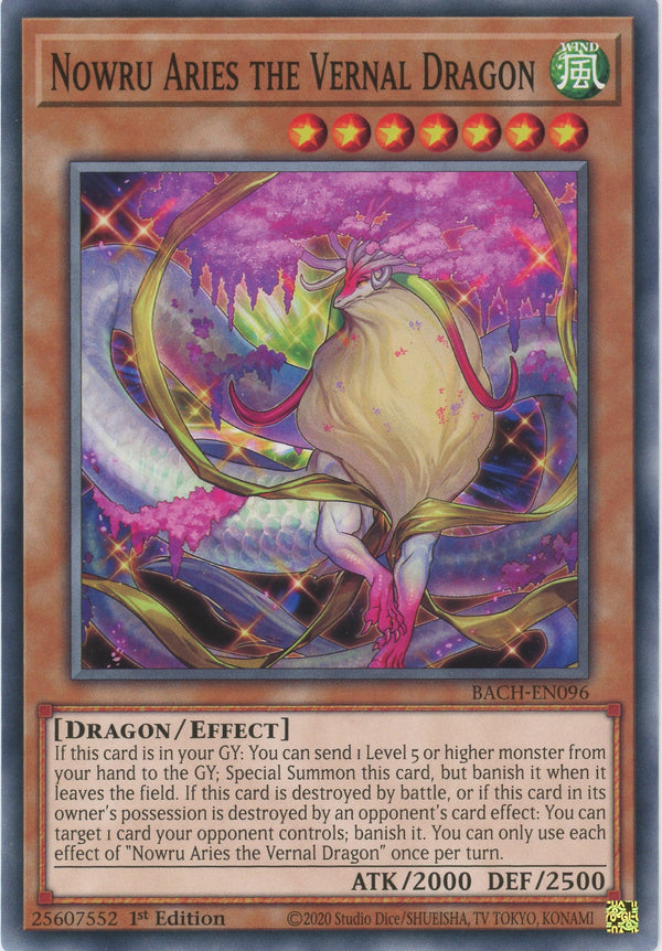 BACH-EN096 - Nowru Aries the Vernal Dragon - Common - Effect Monster - Battle of Chaos