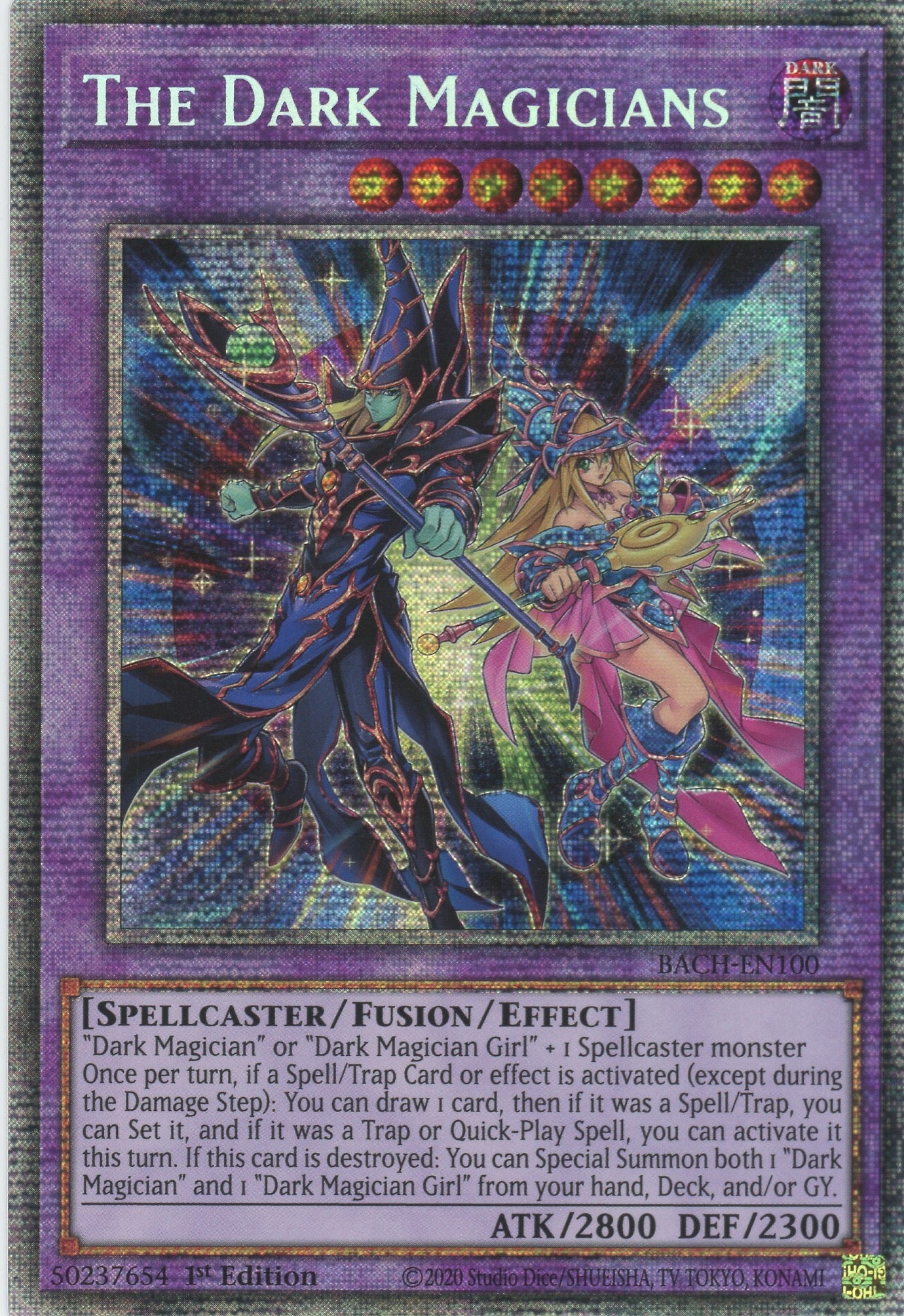 BACH-EN100 - The Dark Magicians - Starlight Rare - Effect Fusion Monster - Battle of Chaos