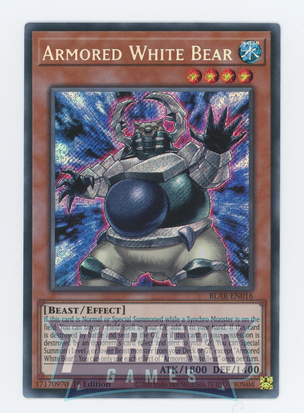 BLAR-EN016 - Armored White Bear - Secret Rare - Effect Monster - Battles of Legend Armageddon