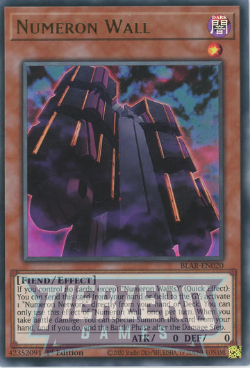 BLAR-EN020 - Numeron Wall - Ultra Rare - Battles of Legend: Armageddon