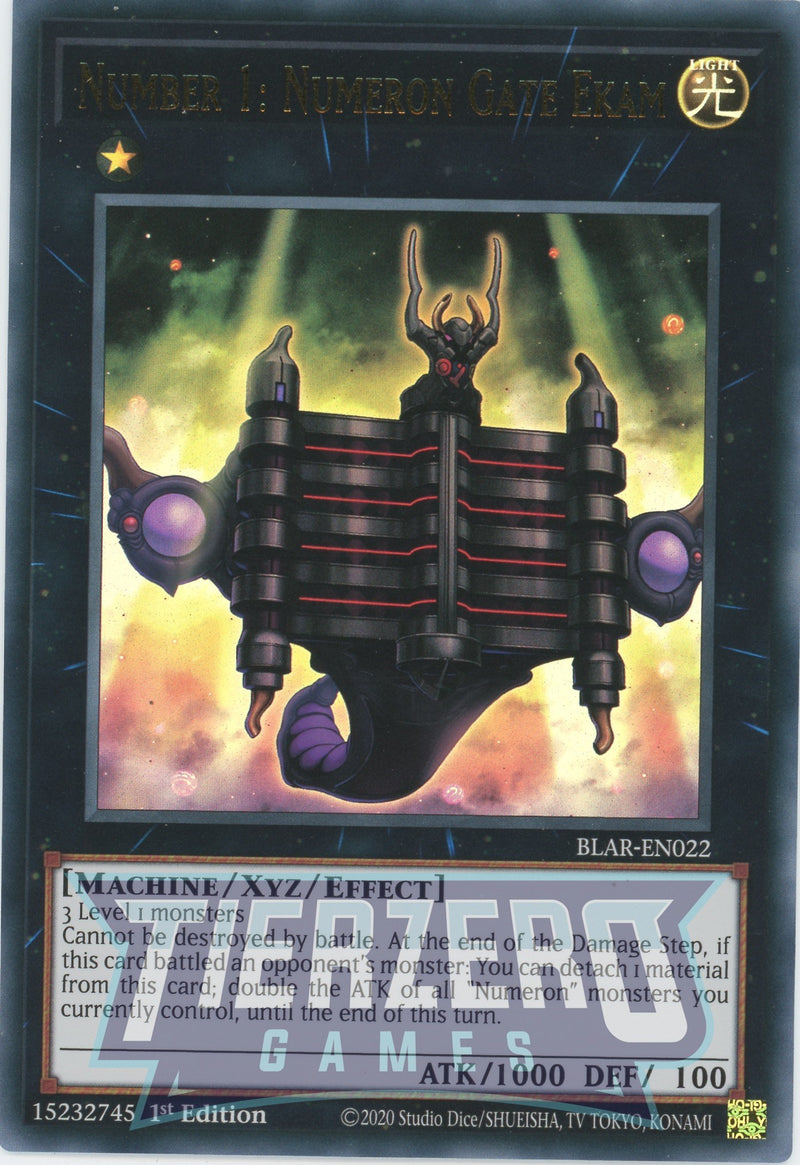 BLAR-EN022 - Number 1: Numeron Gate Ekam - Ultra Rare - Effect Xyz Monster - Battles of Legend Armageddon