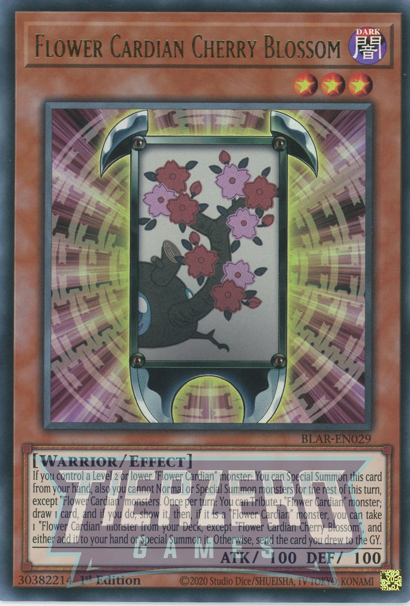 BLAR-EN029 - Flower Cardian Cherry Blossom - Ultra Rare - Effect Monster - Battles of Legend Armageddon