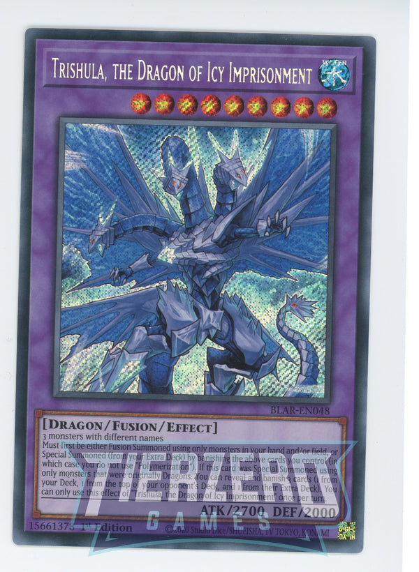 BLAR-EN048 - Trishula, the Dragon of Icy Imprisonment - Secret Rare - Effect Fusion Monster - Battles of Legend Armageddon
