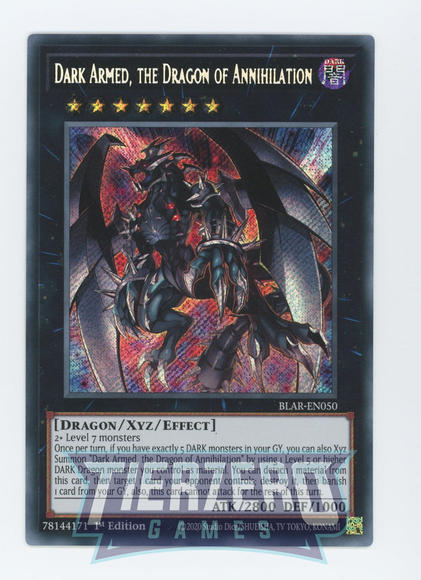 BLAR-EN050 - Dark Armed, the Dragon of Annihilation - Secret Rare - Effect Xyz Monster - Battles of Legend Armageddon
