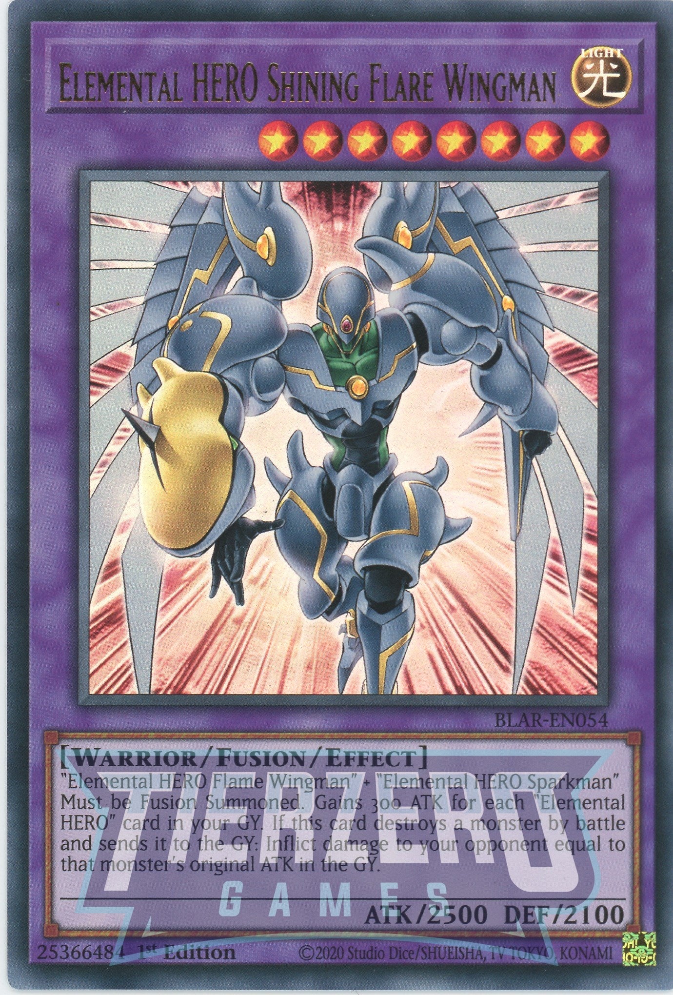 BLAR-EN054 - Elemental HERO Shining Flare Wingman - Ultra Rare - Effect Fusion Monster - Battles of Legend Armageddon