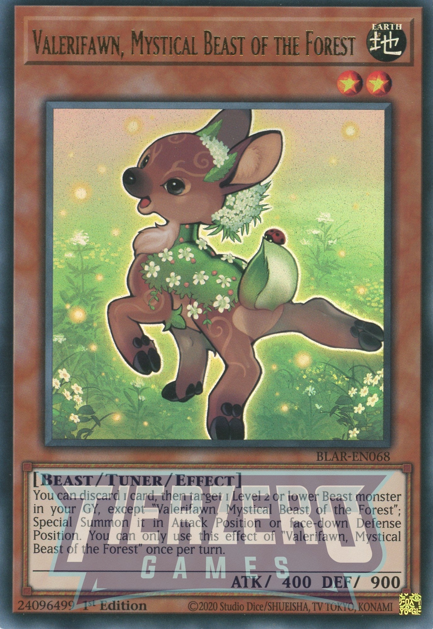 BLAR-EN068 - Valerifawn, Mystical Beast of the Forest - Ultra Rare - Effect Tuner monster - Battles of Legend Armageddon