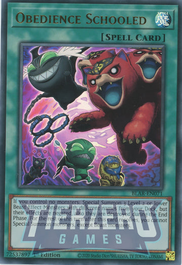 BLAR-EN071 - Obedience Schooled - Ultra Rare - Battles of Legend: Armageddon
