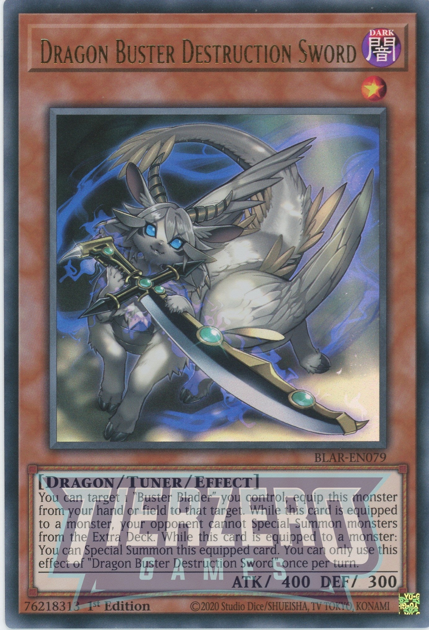 BLAR-EN079 - Dragon Buster Destruction Sword - Ultra Rare - Effect Tuner monster - Battles of Legend Armageddon