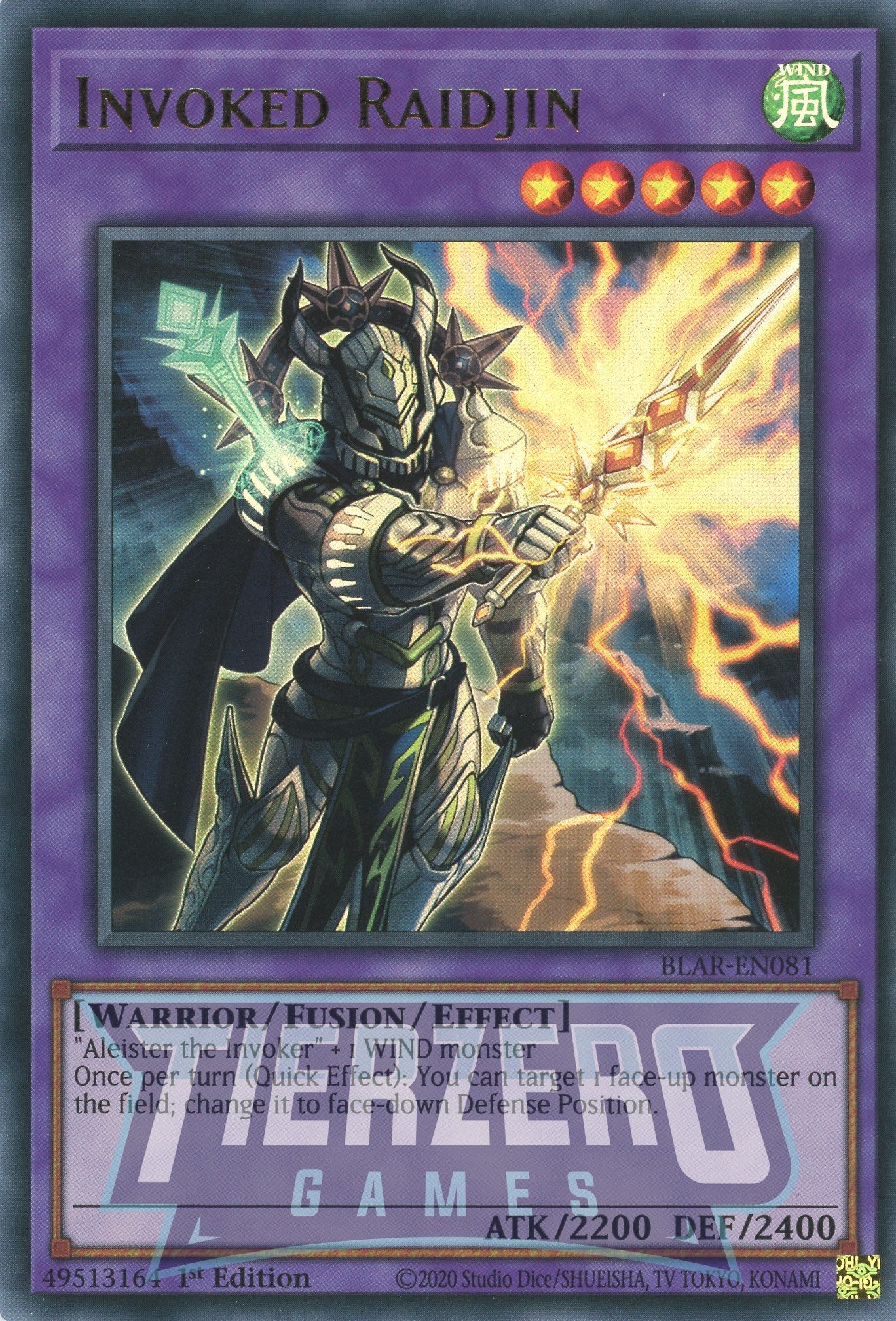 BLAR-EN081 - Invoked Raidjin - Ultra Rare - Effect Fusion Monster - Battles of Legend Armageddon