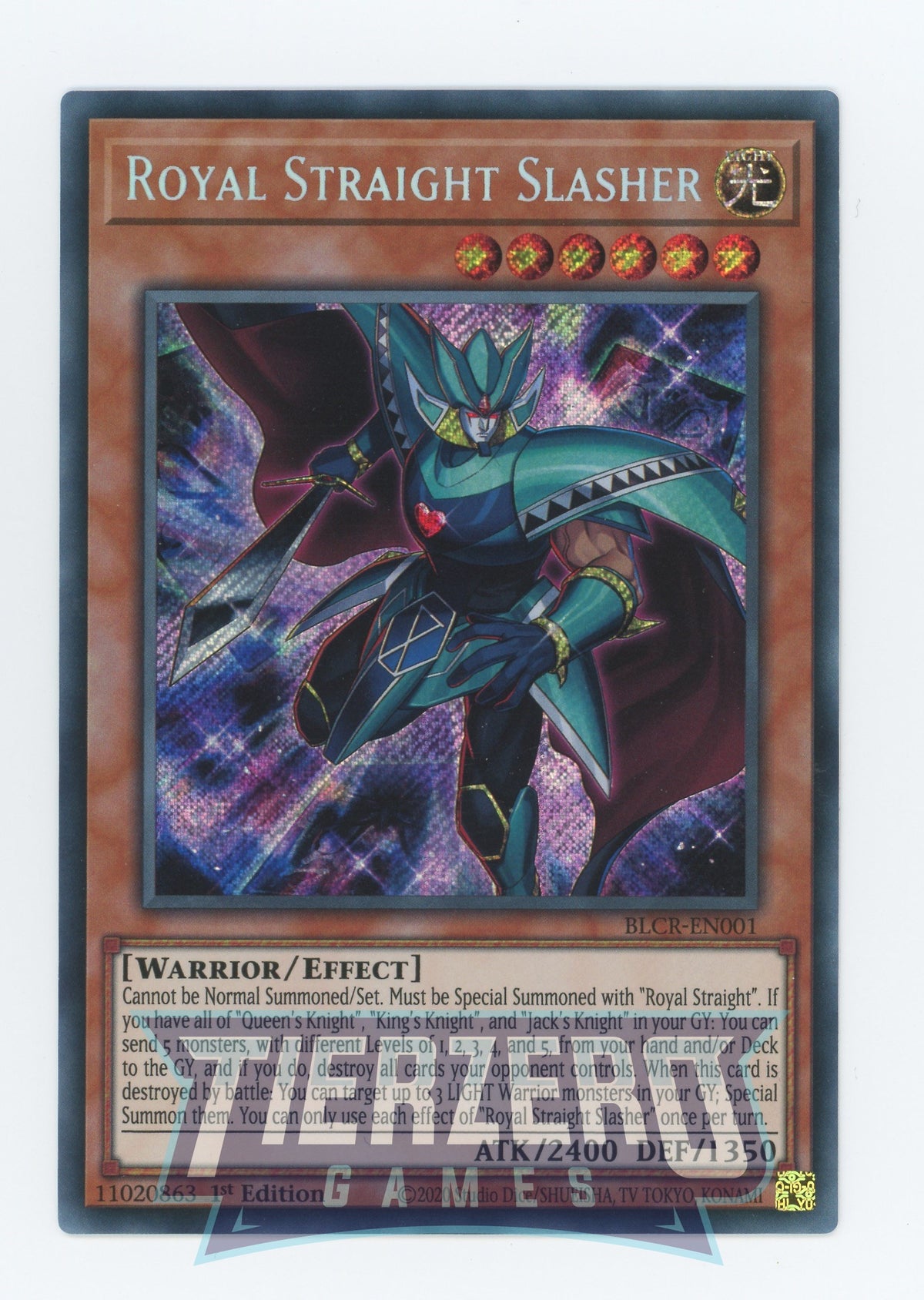 royal straight slasher yugioh card BLCR-EN001 - - Secret Rare Pack Art:Blastoise & Piplup nsfw Must be Special Summoned I bought these but