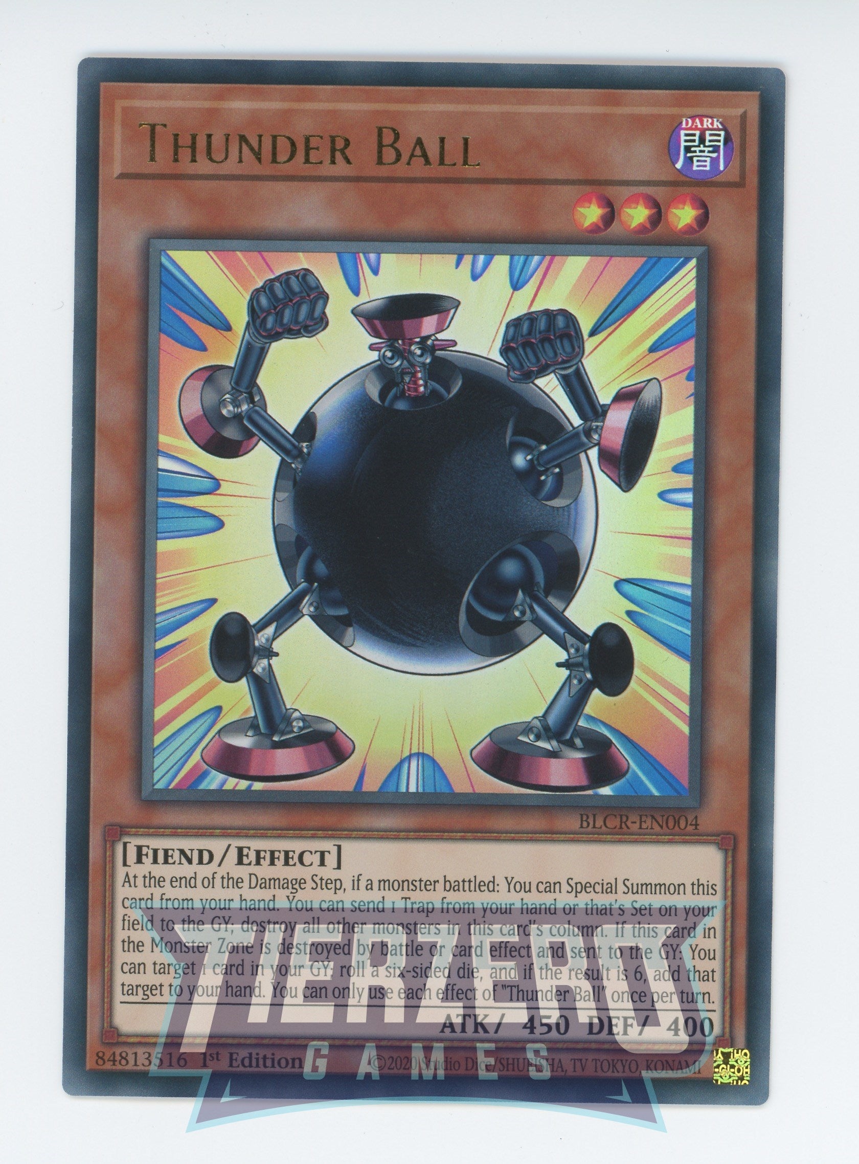 BLCR-EN004 - Thunder Ball - Ultra Rare - Effect Monster - Battles of Legend Crystal Revenge