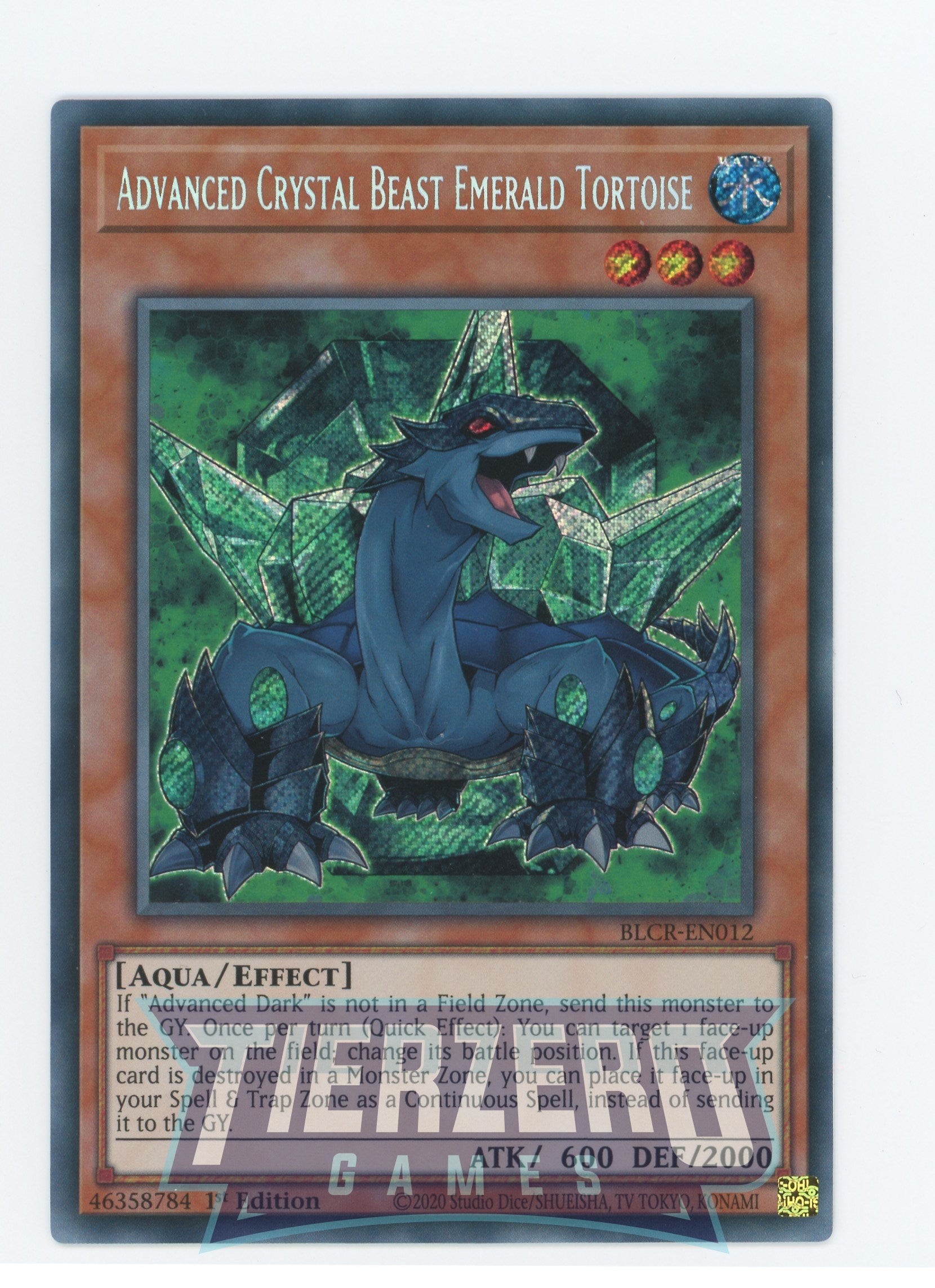 BLCR-EN012 - Advanced Crystal Beast Emerald Tortoise - Secret Rare - Effect Monster - Battles of Legend Crystal Revenge