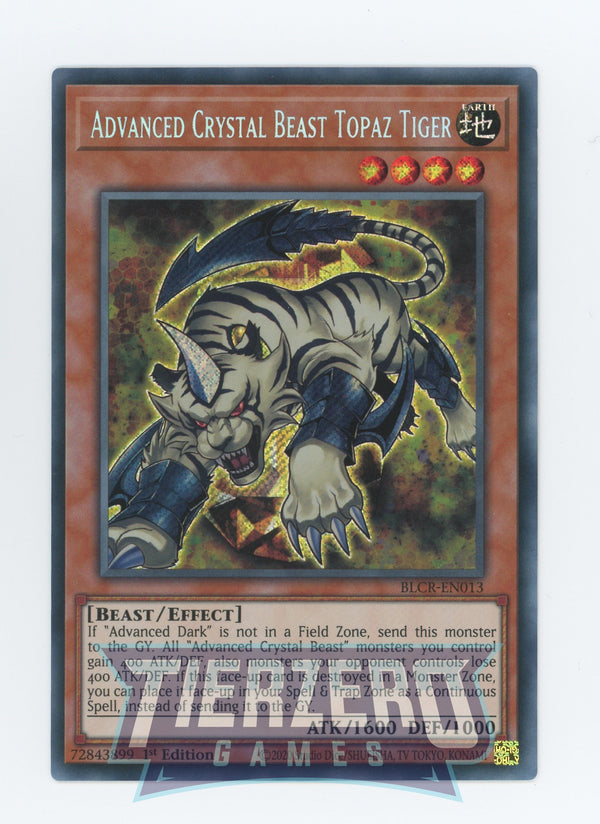 BLCR-EN013 - Advanced Crystal Beast Topaz Tiger - Secret Rare - Effect Monster - Battles of Legend Crystal Revenge