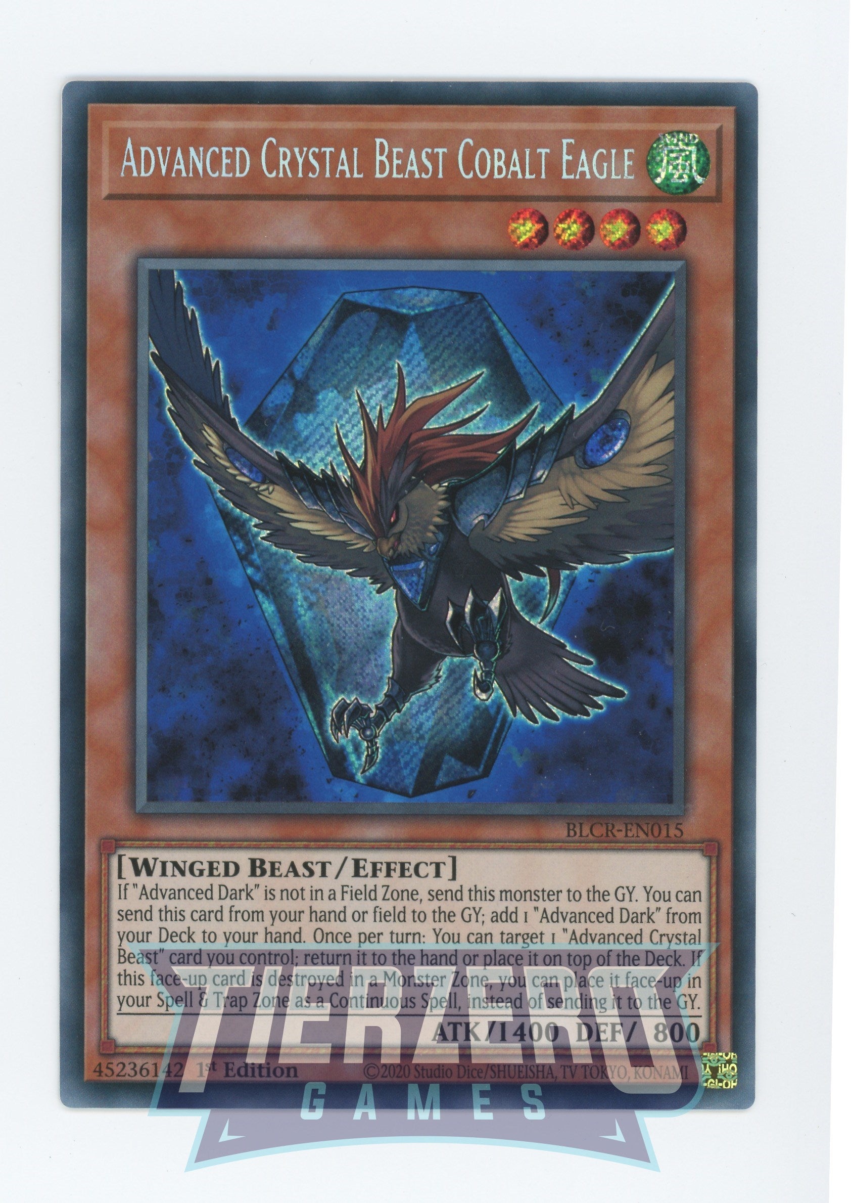 BLCR-EN015 - Advanced Crystal Beast Cobalt Eagle - Secret Rare - Effect Monster - Battles of Legend Crystal Revenge