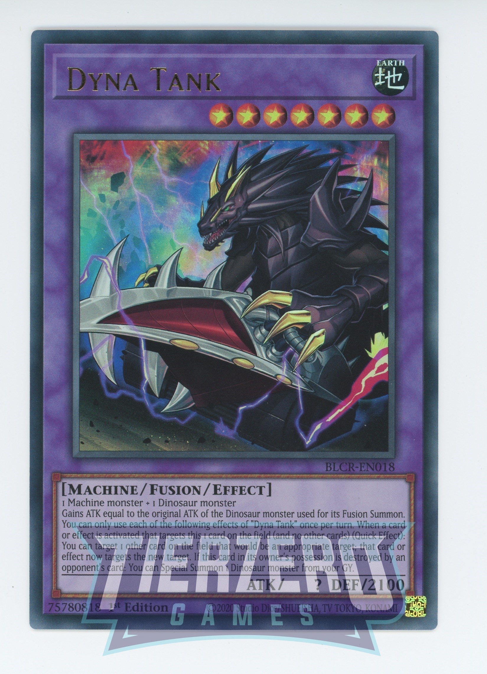 BLCR-EN018 - Dyna Tank - Ultra Rare - Effect Fusion Monster - Battles of Legend Crystal Revenge