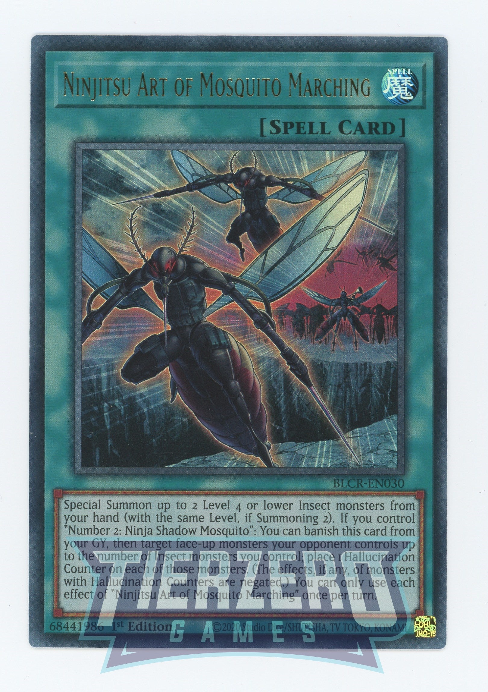 BLCR-EN030 - Ninjitsu Art of Mosquito Marching - Ultra Rare - Normal Spell - Battles of Legend Crystal Revenge