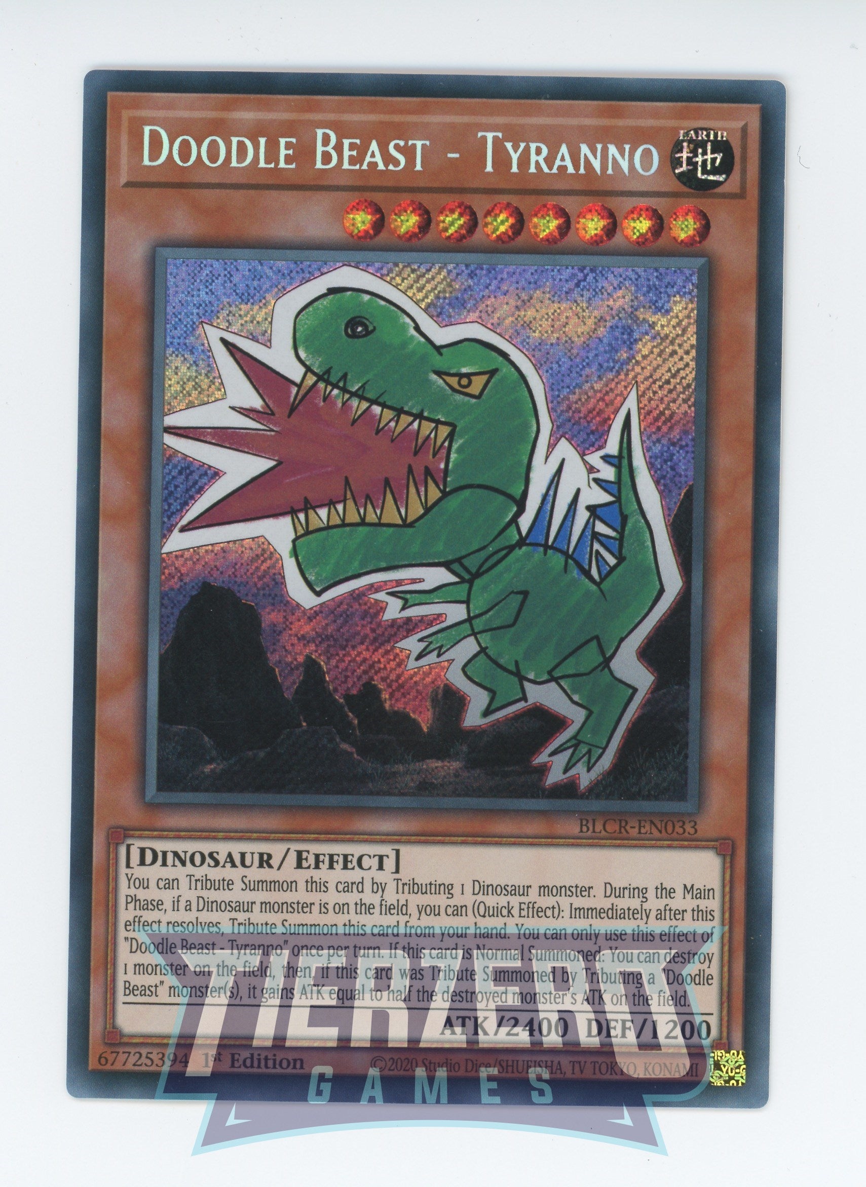 BLCR-EN033 - Doodle Beast - Tyranno - Secret Rare - Effect Monster - Battles of Legend Crystal Revenge