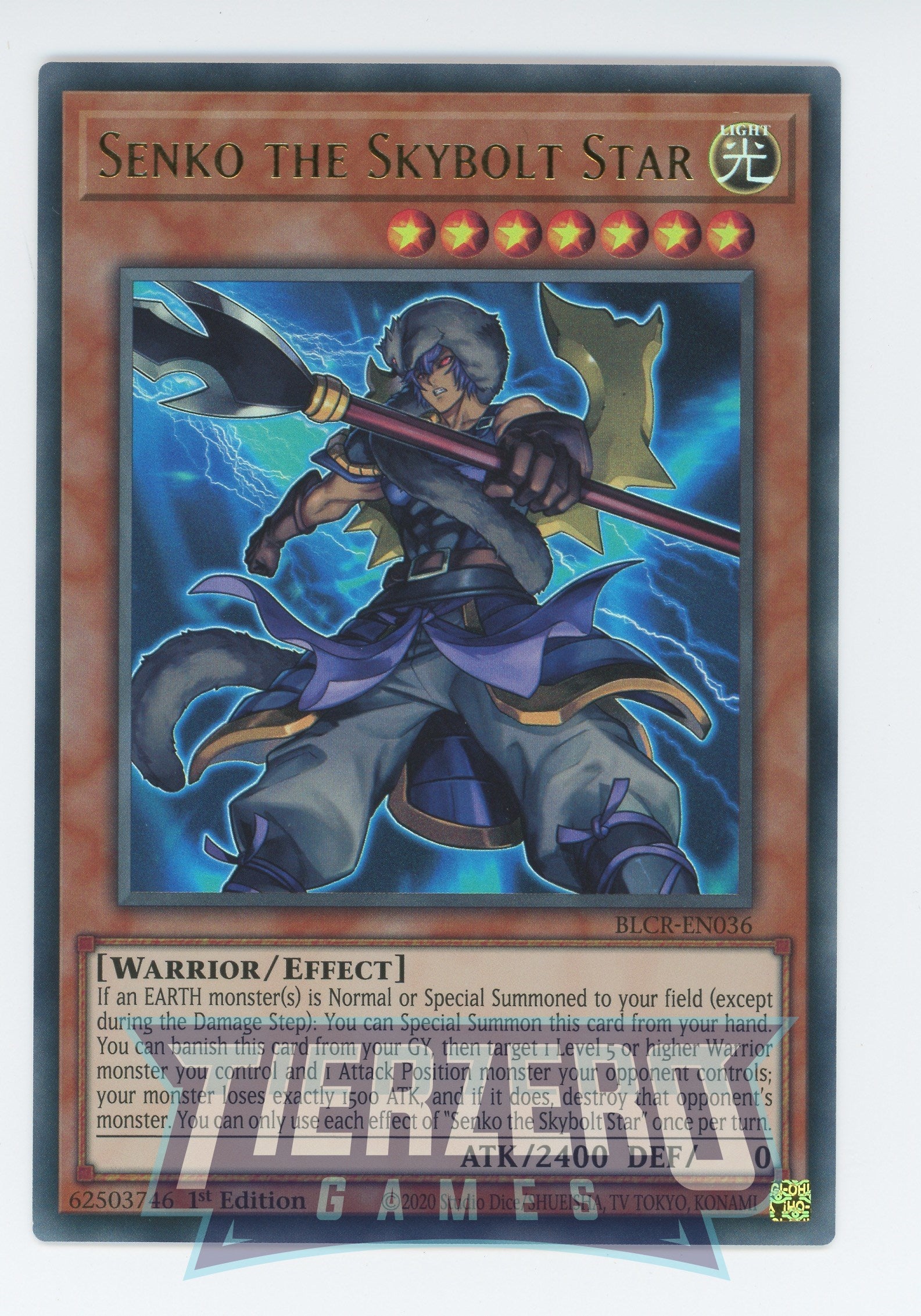 BLCR-EN036 - Senko the Skybolt Star - Ultra Rare - Effect Monster - Battles of Legend Crystal Revenge