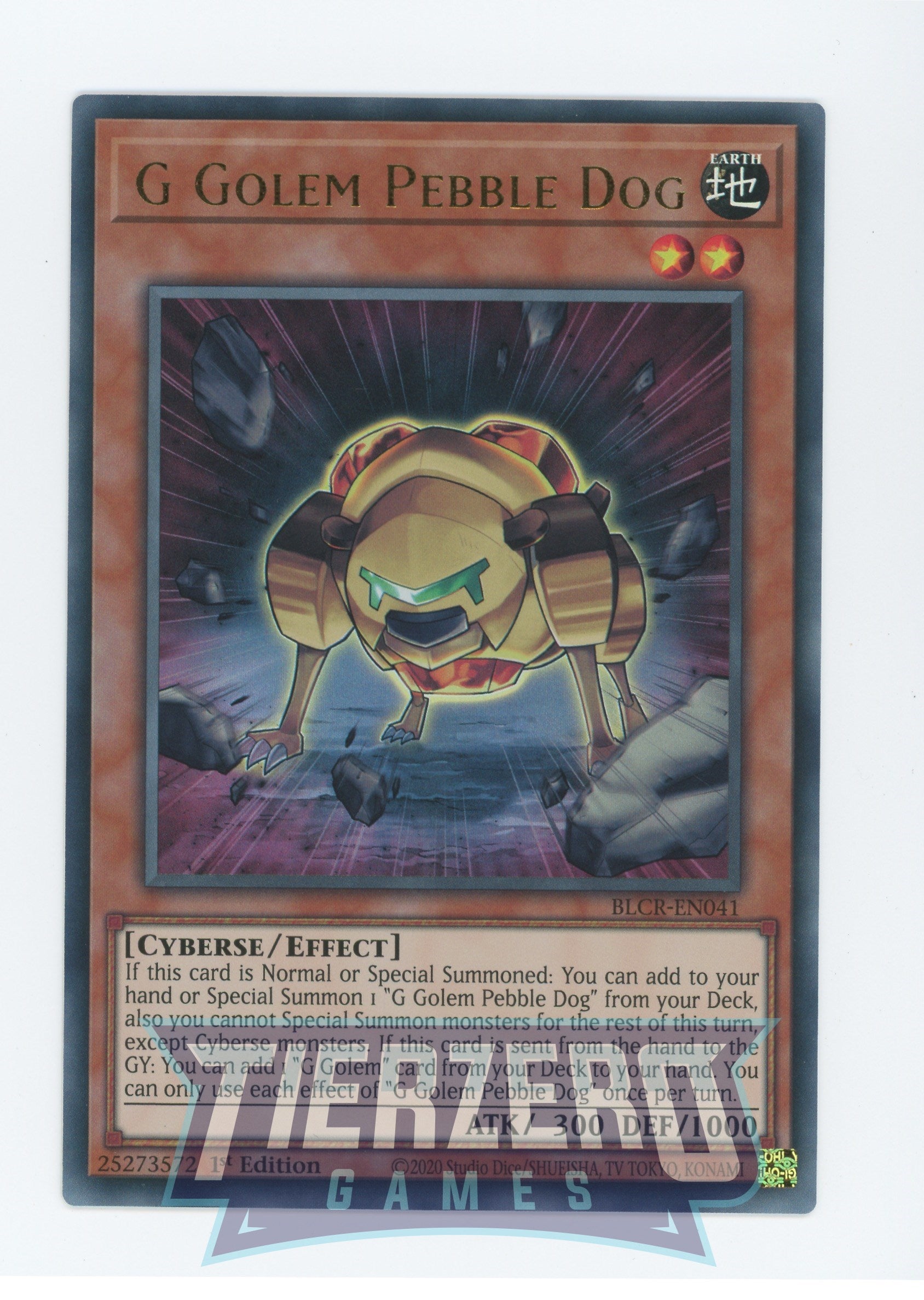 BLCR-EN041 - G Golem Pebble Dog - Ultra Rare - Effect Monster - Battles of Legend Crystal Revenge