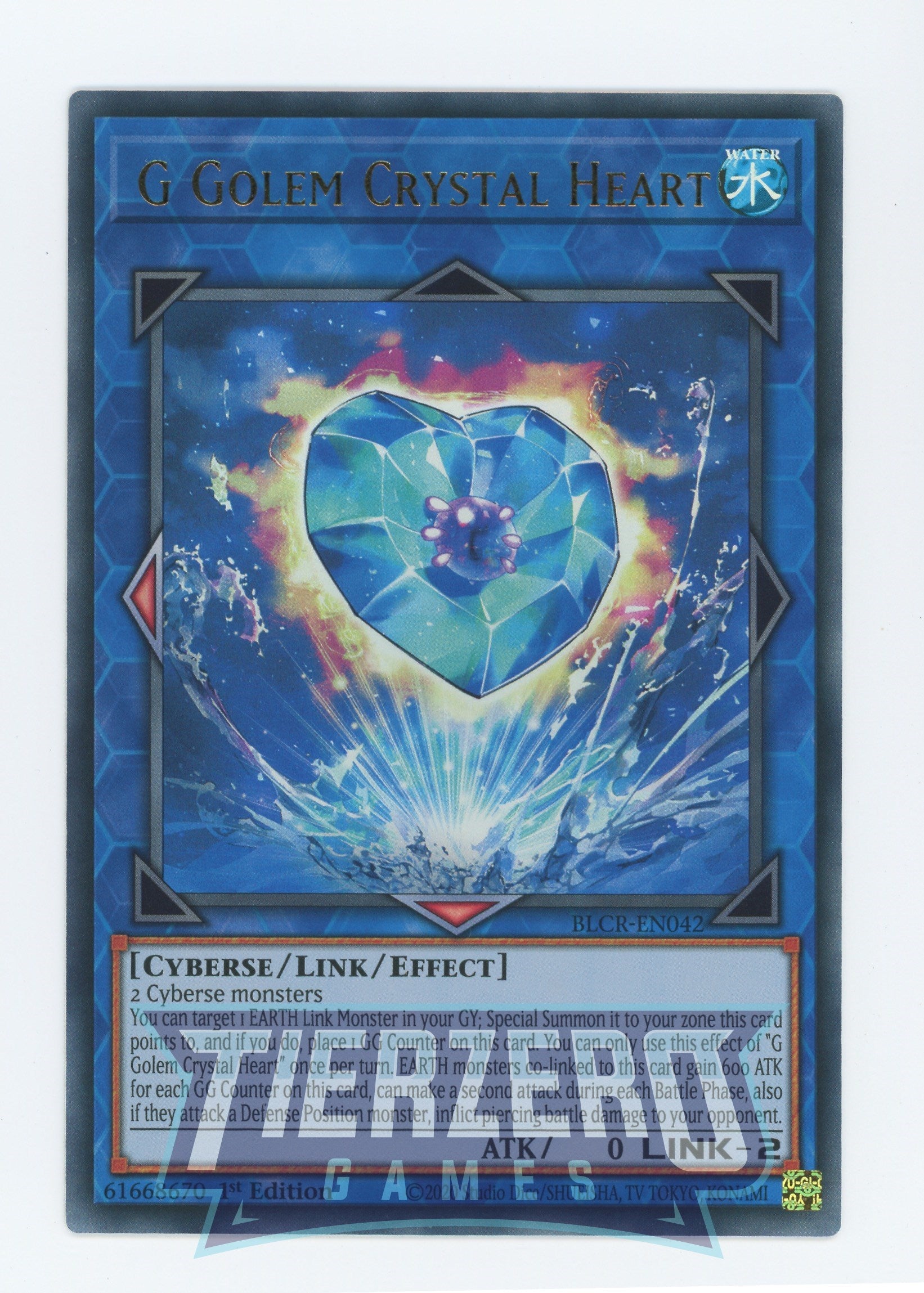 BLCR-EN042 - G Golem Crystal Heart - Ultra Rare - Effect Link Monster - Battles of Legend Crystal Revenge