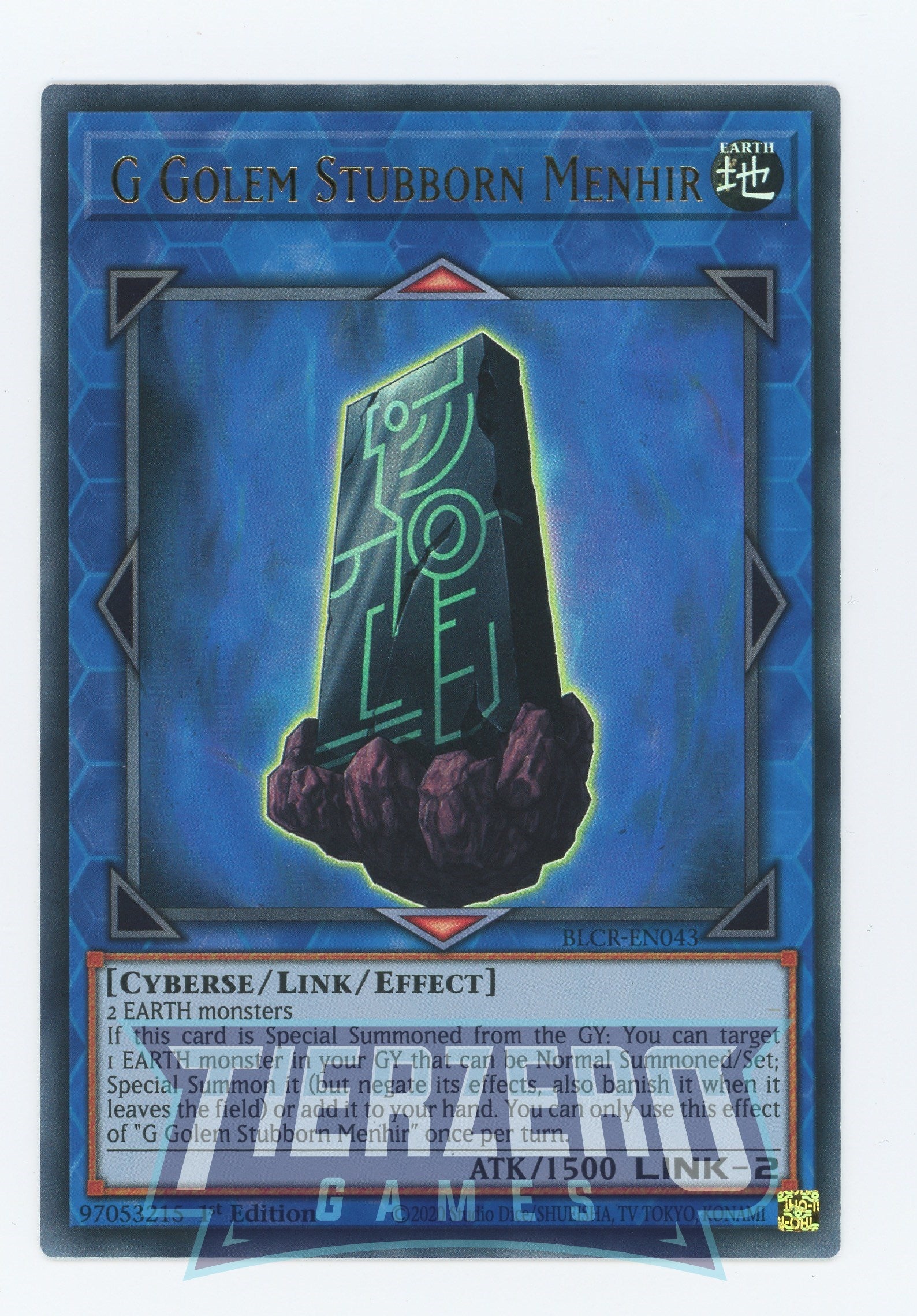 BLCR-EN043 - G Golem Stubborn Menhir - Ultra Rare - Effect Link Monster - Battles of Legend Crystal Revenge