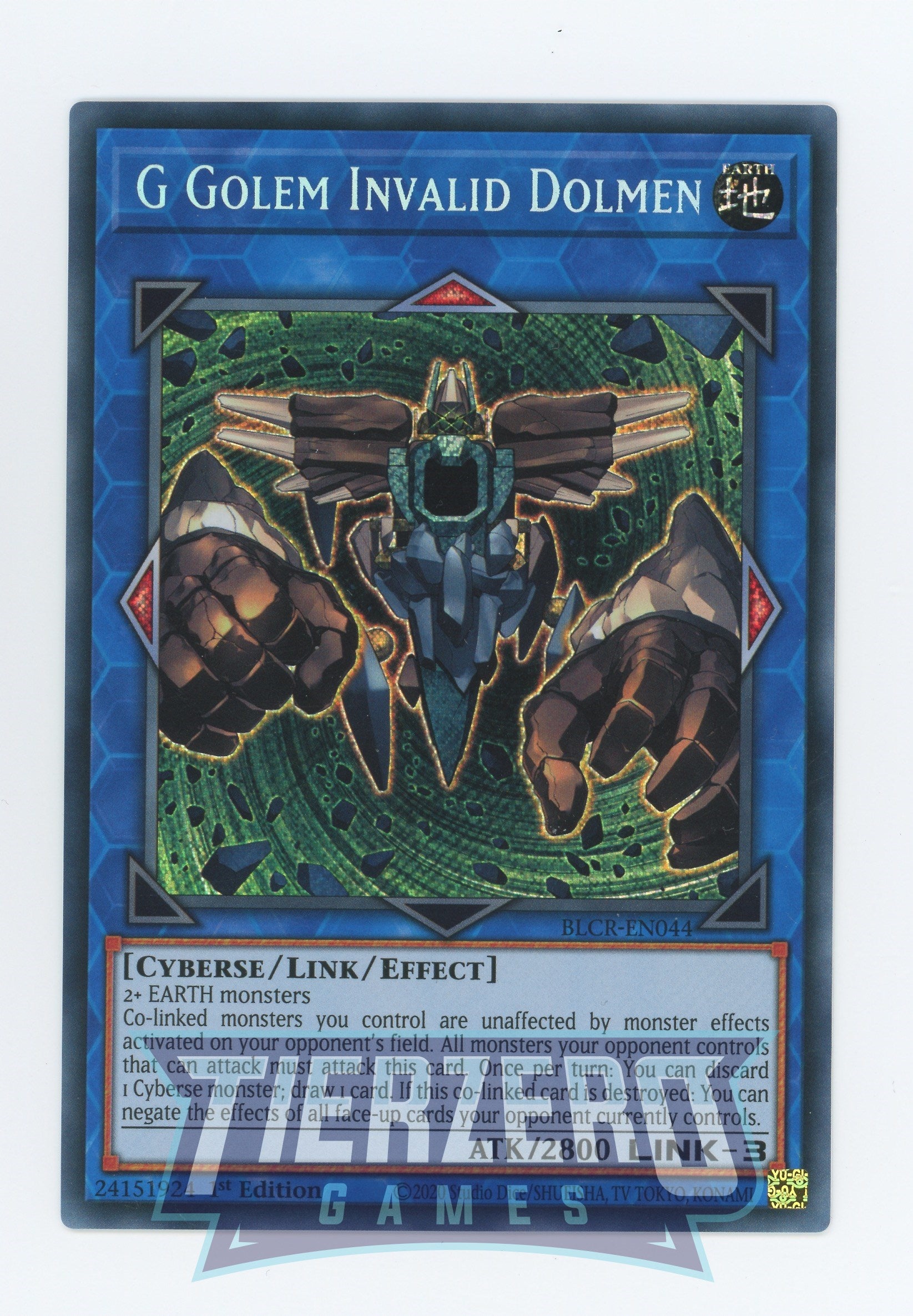 BLCR-EN044 - G Golem Invalid Dolmen - Secret Rare - Effect Link Monster - Battles of Legend Crystal Revenge