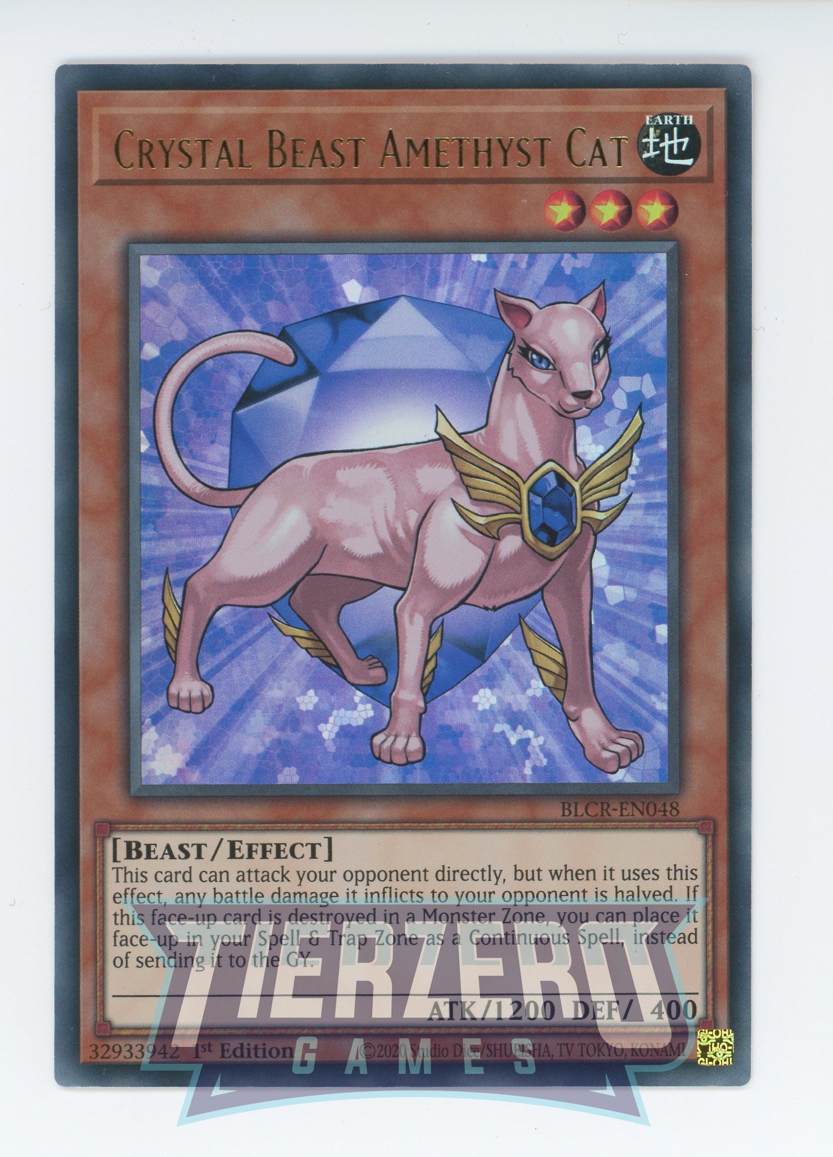 BLCR-EN048 - Crystal Beast Amethyst Cat - Ultra Rare - Effect Monster - Battles of Legend Crystal Revenge