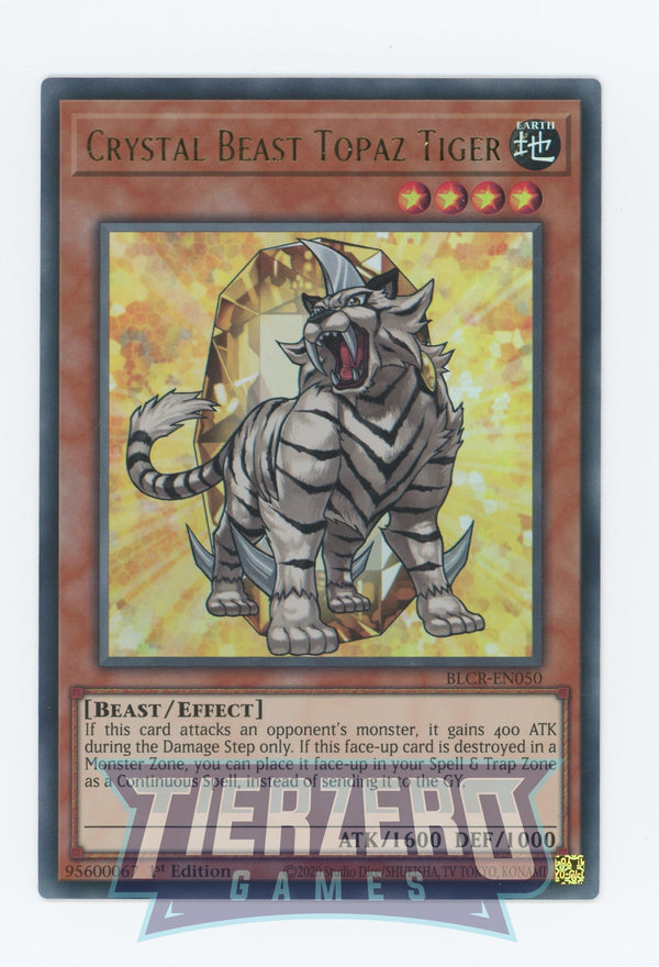 BLCR-EN050 - Crystal Beast Topaz Tiger - Ultra Rare - Effect Monster - Battles of Legend Crystal Revenge