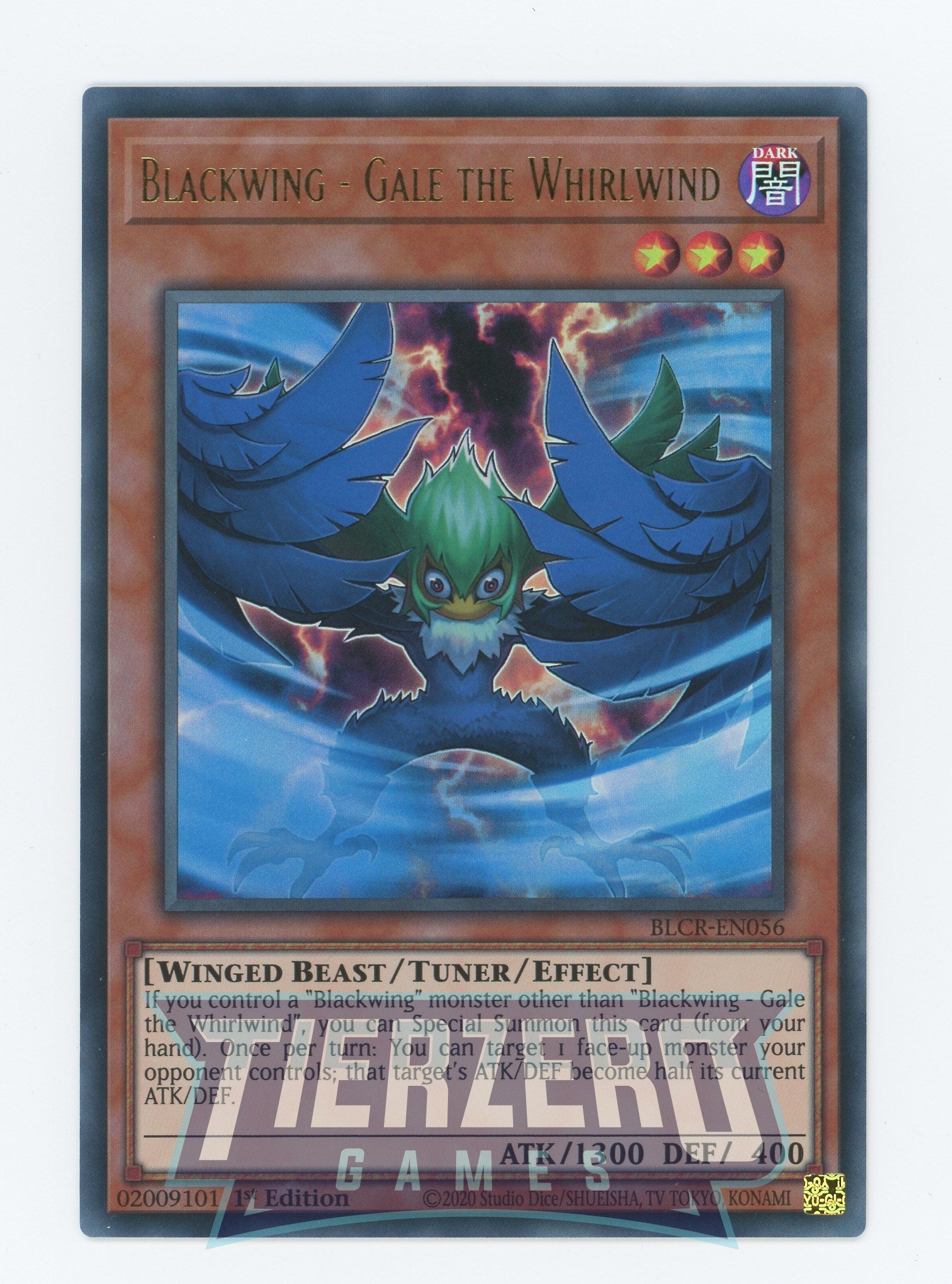 BLCR-EN056 - Blackwing - Gale the Whirlwind - Ultra Rare - Effect Tuner monster - Battles of Legend Crystal Revenge