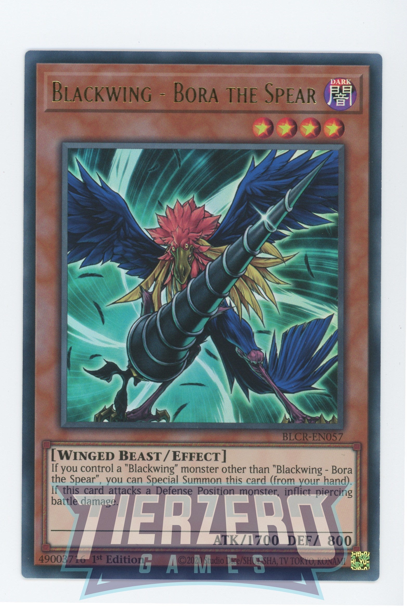 BLCR-EN057 - Blackwing - Bora the Spear - Ultra Rare - Effect Monster - Battles of Legend Crystal Revenge