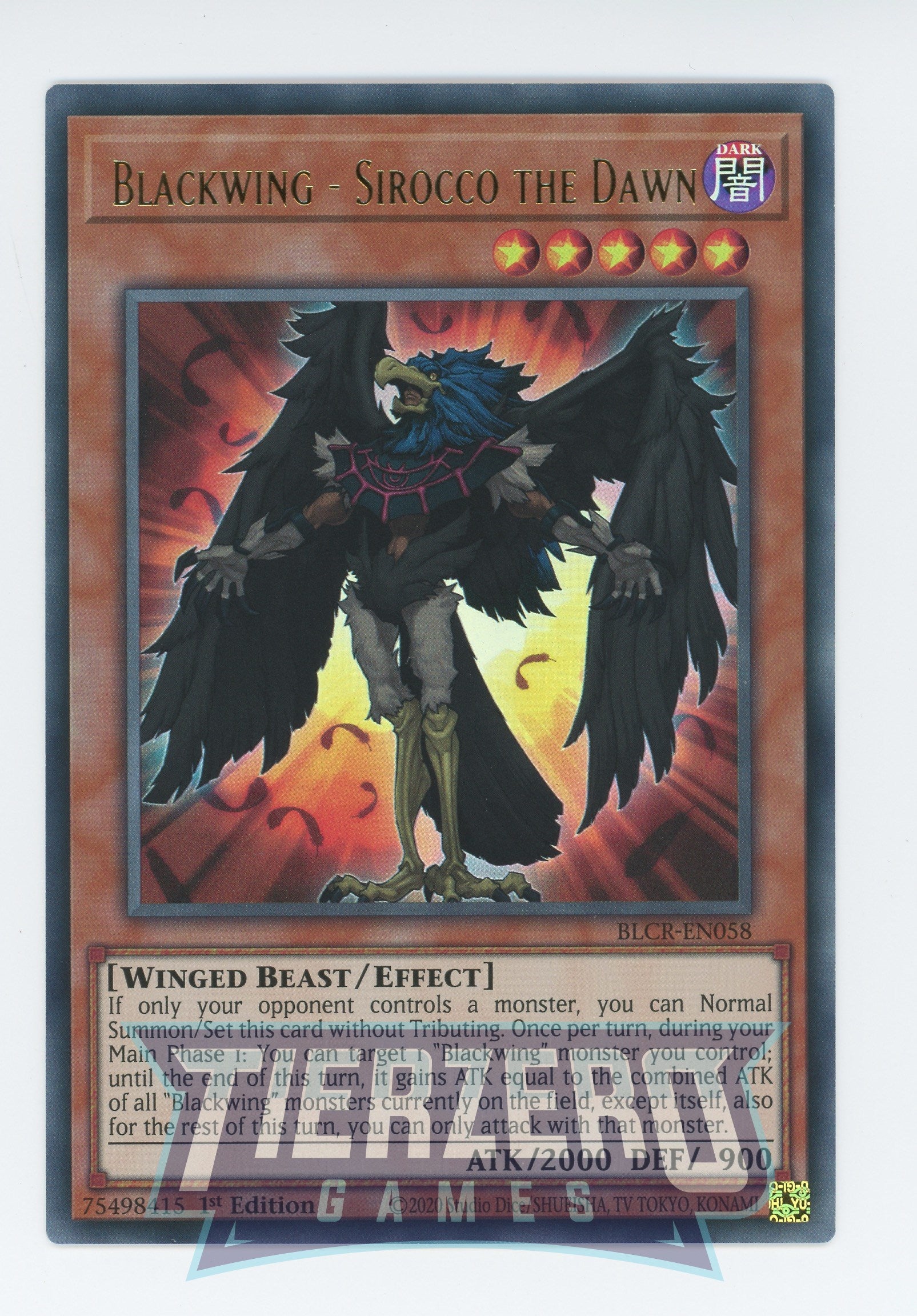 BLCR-EN058 - Blackwing - Sirocco the Dawn - Ultra Rare - Effect Monster - Battles of Legend Crystal Revenge