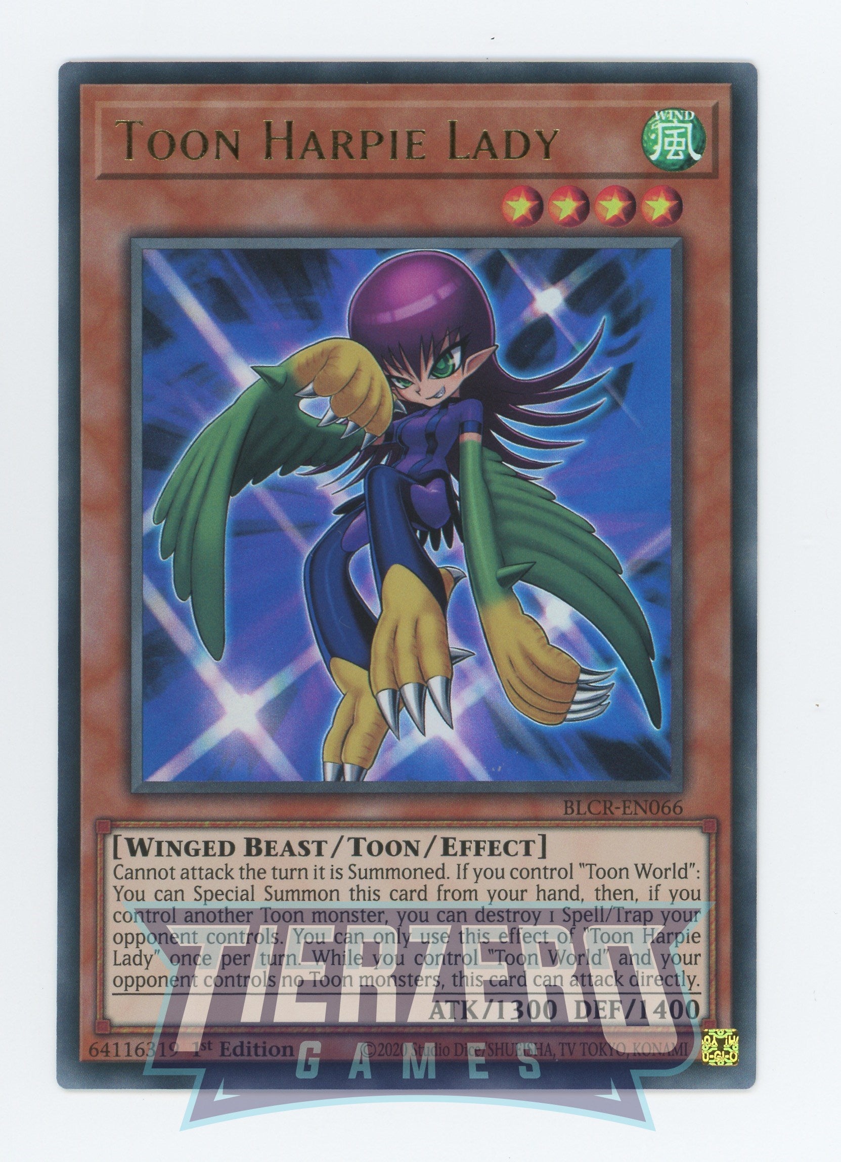 BLCR-EN066 - Toon Harpie Lady - Ultra Rare - Toon monster - Battles of Legend Crystal Revenge