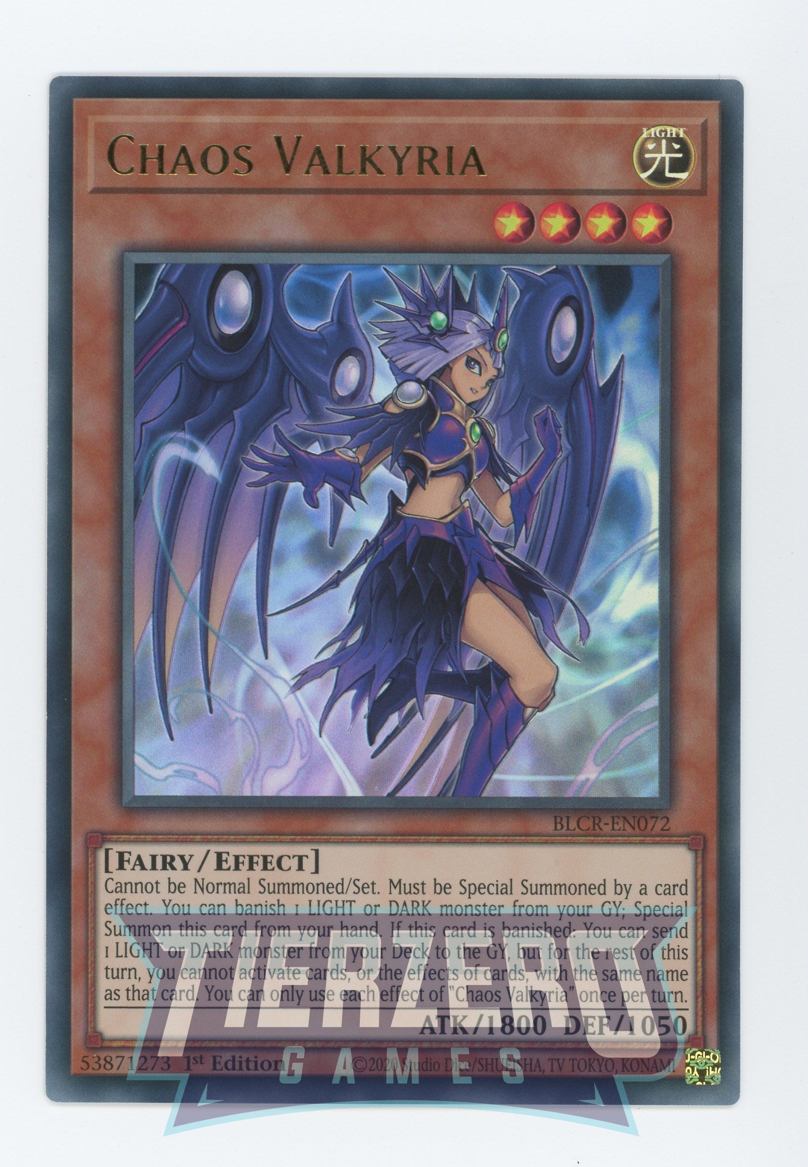 BLCR-EN072 - Chaos Valkyria - Ultra Rare - Effect Monster - Battles of Legend Crystal Revenge