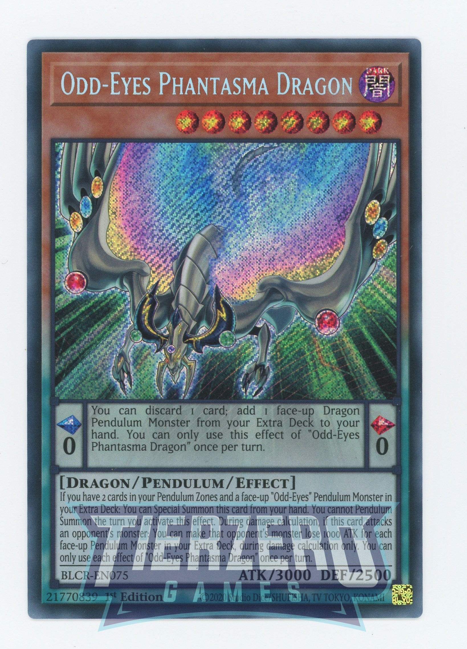 BLCR-EN075 - Odd-Eyes Phantasma Dragon - Secret Rare - Effect Pendulum Monster - Battles of Legend Crystal Revenge